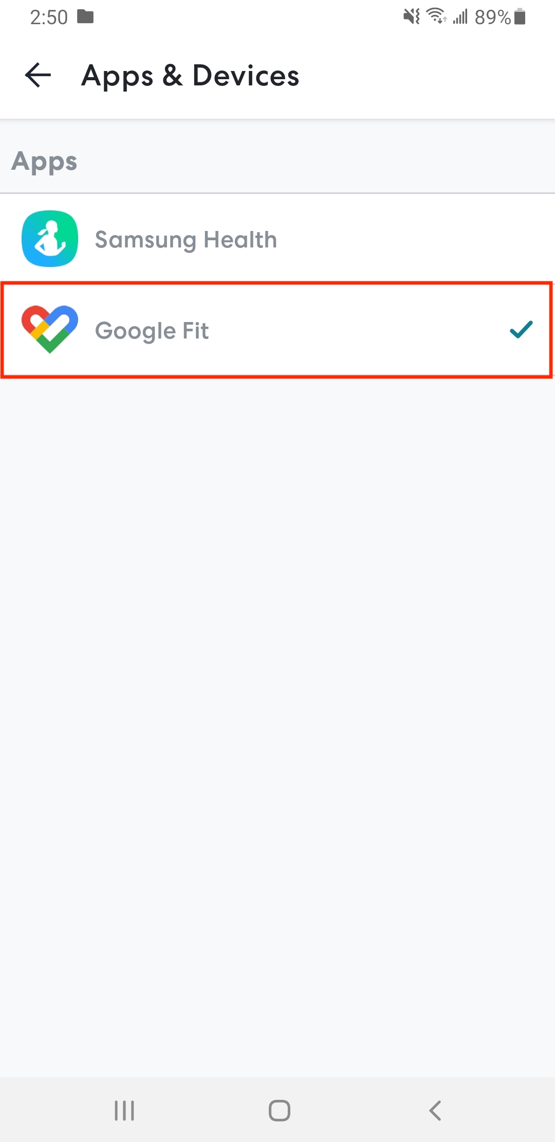 Samsung health link to google fit hot sale