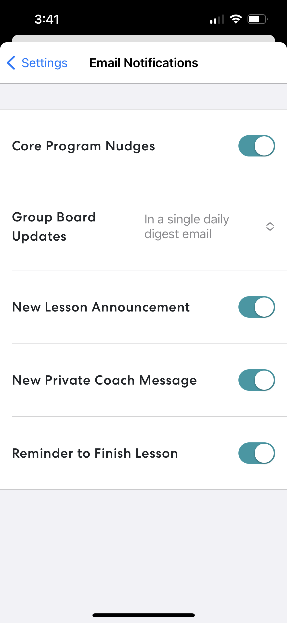 How do I turn off notifications from the mobile app? Omada Health