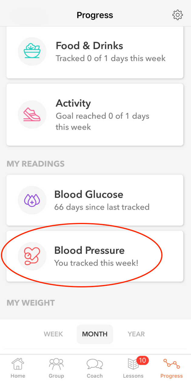 How do I record my blood pressure reading Mobile Omada Health